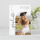 Moderner Foto Arch Vertical Script Abschluss Einladung (Stehend Vorderseite)