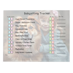 Moderner Foto-Babysitter-Terminplaner Aufgabenplan Notizblock