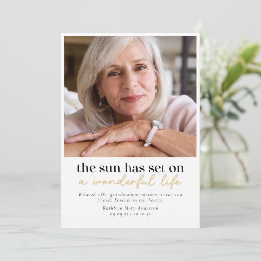 Moderner Foto Beerdigungsauftrag Programm (Stehend Vorderseite)