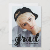 Moderner Foto Black Script Abschluss Ankündigung (Vorderseite)