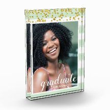 Moderner Foto-Block mit grünen Streifen