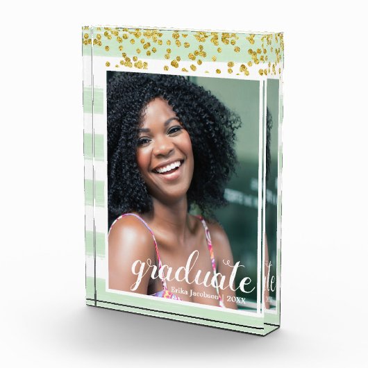 Moderner Foto-Block mit grünen Streifen Fotoblock (Rechts)