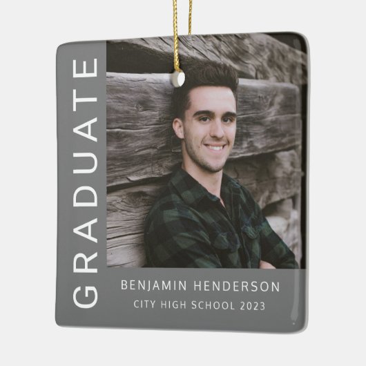 Moderner Foto Boy 2023 Abschluss Keramikornament (Links)