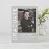 Moderner Foto Boy Abschluss Ankündigung (Stehend Vorderseite)