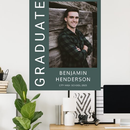 Moderner Foto Boy Abschluss Poster (Heimbüro)