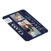 Moderner Foto Collage Abschluss Navy Blue 2022 Magnet (Rechte Seite)