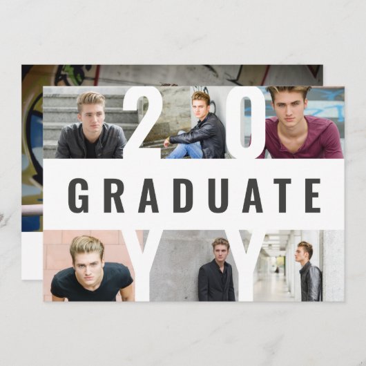 Moderner Foto Collage Grafik Typografie Abschluss Ankündigung (Vorne/Hinten)
