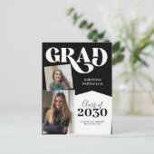 Moderner Foto Collage Typografie schwarzer Abschlu Ankündigungspostkarte (Stehend Vorderseite)