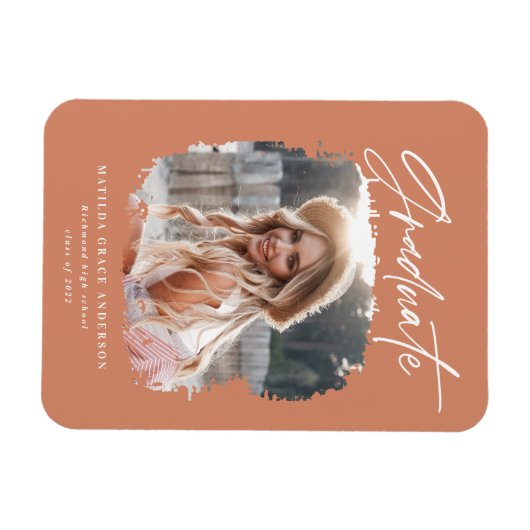 Moderner Foto-Drehbuch Zeitgenössischer Abschluss- Magnet (Horizontal)