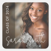 Moderner Foto-Dunkel-Overlay-Abschluss Quadratischer Aufkleber (Vorderseite)