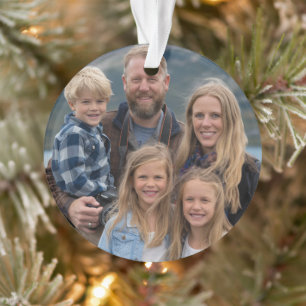 Moderner Foto Familienurlaub Personalisiert Ornament