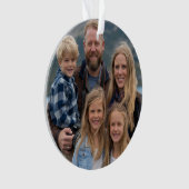 Moderner Foto Familienurlaub Personalisiert Ornament (Vorderseite)