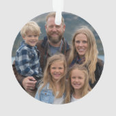 Moderner Foto Familienurlaub Personalisiert Ornament (Rückseite)