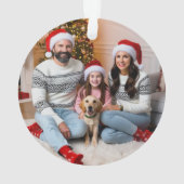 Moderner Foto Familienurlaub Personalisiert Ornament (Rückseite)