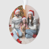 Moderner Foto Familienurlaub Personalisiert Ornament (Vorderseite)