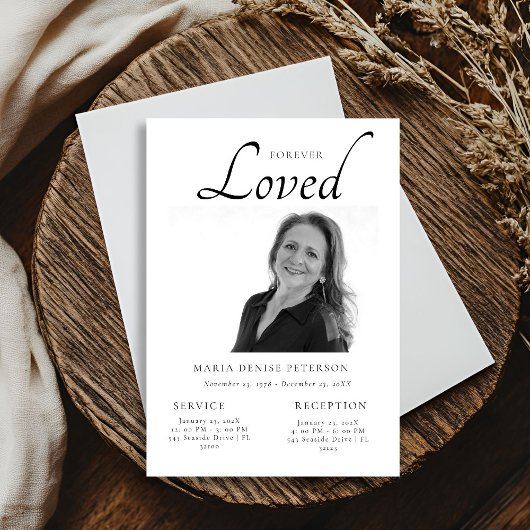 Moderner Foto-Feiertag für Lebensbeerdigung Einladung