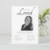 Moderner Foto-Feiertag für Lebensbeerdigung Einladung (Stehend Vorderseite)