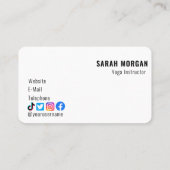 Moderner Foto Fitness Yoga Instructor Influencer Visitenkarte (Rückseite)