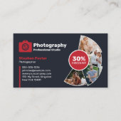 Moderner Foto Fotograf QR-Code Visitenkarte (Vorderseite)