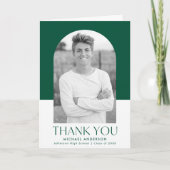 Moderner Foto für Arkor-grüne Blockelemente Abschl Dankeskarte (Vorderseite)