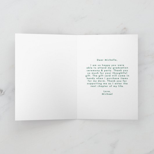 Moderner Foto für Arkor-grüne Blockelemente Abschl Dankeskarte (Innenseite)