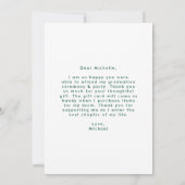 Moderner Foto für Arkor-grüne Blockelemente Abschl Dankeskarte (Rückseite)