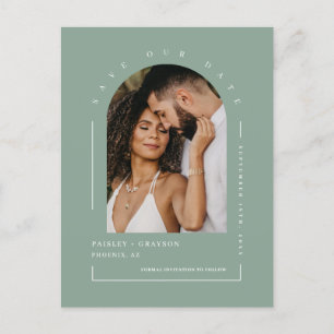 Moderner Foto für grüne Bögen QR-Code Rette unser Postkarte