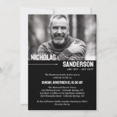 Moderner Foto-Gedenkdienst für Typografie Einladung (Vorderseite)