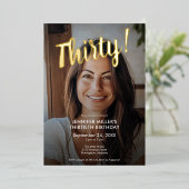 Moderner Foto & Goldschmied 30. Geburtstag Folieneinladung (Stehend vorne)