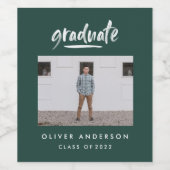 Moderner Foto-Grüner Abschluss Weinetikett (Einzelnes Label)