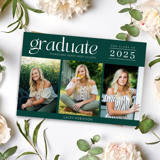 Moderner Foto Grüner High School Abschluss