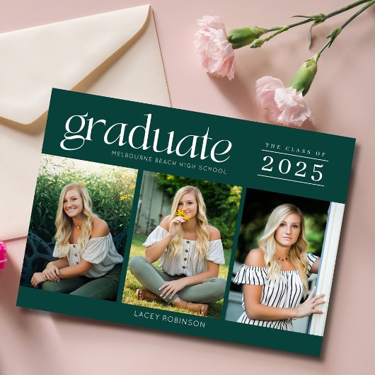 Moderner Foto Grüner High School Abschluss