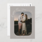 Moderner Foto-Happy New Year Postkarte (Vorne/Hinten)