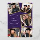 Moderner Foto High School Abschluss Folieneinladung (Vorderseite)