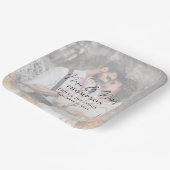 Moderner Foto Hintergrund Frau Names Datum Hochzei Pappteller (Gewinkelt)