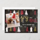 Moderner Foto Holiday Feiertagskarte (Vorne/Hinten)