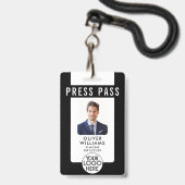 Moderner Foto-ID Abzeichen Business Logo QR Code Ausweis (Vorderseite mit Schlüsselband)