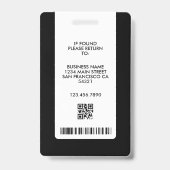 Moderner Foto-ID Abzeichen Business Logo QR Code Ausweis (Rückseite)