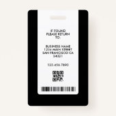 Moderner Foto-ID Abzeichen Business Logo QR Code Ausweis (Rückseite)