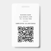Moderner Foto-ID-Karte QR-Code Weiß Ausweis (Rückseite)