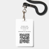 Moderner Foto-ID-Karte QR-Code Weiß Ausweis (Rückseite mit Lanyard)