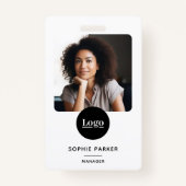 Moderner Foto-ID-Karte QR-Code Weiß Ausweis (Vorderseite)