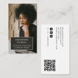 Moderner Foto-Inhaltsersteller-Influencer-QR-Code Visitenkarte
