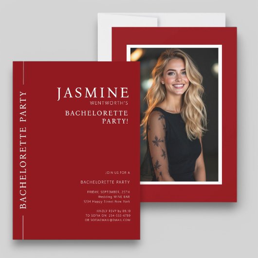 Moderner Foto Junggeselinnen-Abschied Einladung
