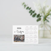 Moderner Foto-Kalender 2026 mit Foliage Visitenkarte (Stehend Vorderseite)
