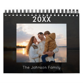 Moderner Foto Kalender grau