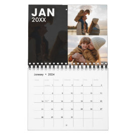 Moderner Foto Kalender grau