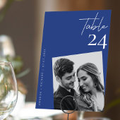 Moderner Foto Magic: Royal Blue Wedding Tischnummer