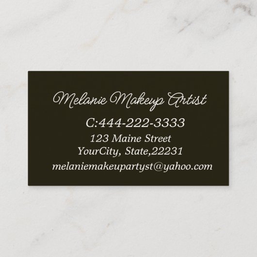 Moderner Foto Makeup Artist mit QR-Code Telefonnummerkarte (Rückseite)