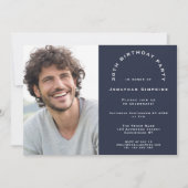 Moderner Foto Mann 30. Geburtstag Party Marine Einladung (Vorderseite)
